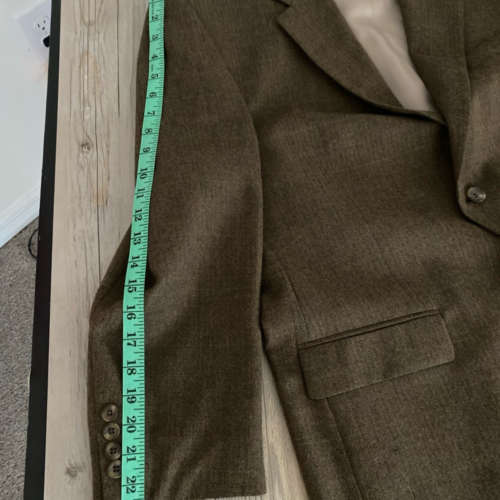 Lauren Ralph Lauren Sport Coat Blazer Mens Herringbone Pure Laine Wool 44R - Picture 12 of 14